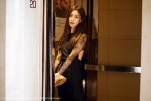[秀人XiuRen] No.2165 Lin Wenwen yooki "Black Dress and Black Silk Legs"