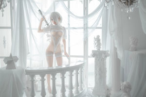 [网红COS] 动漫博主蠢沫沫 - 2B-白婚纱