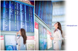 Liu Siqi "Linda aeromoça no Aeroporto Internacional de Hong Kong"